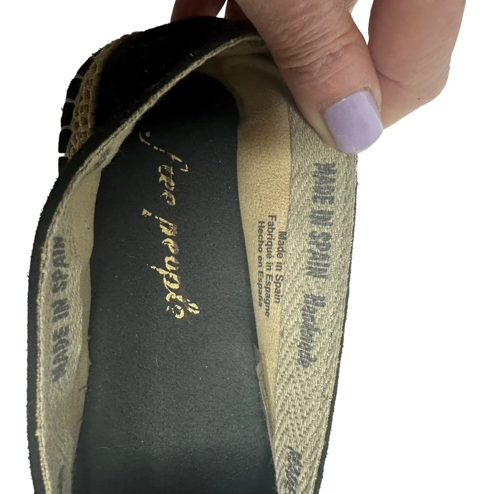 NEW Free People Collection Eden Double Stack Espadrilles black/tan 39